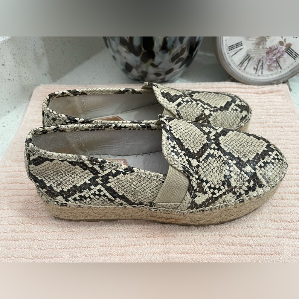 Sam Edelman Snakeskin Pattern Espadrilles Sz 7 1/2 - image 1